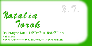 natalia torok business card